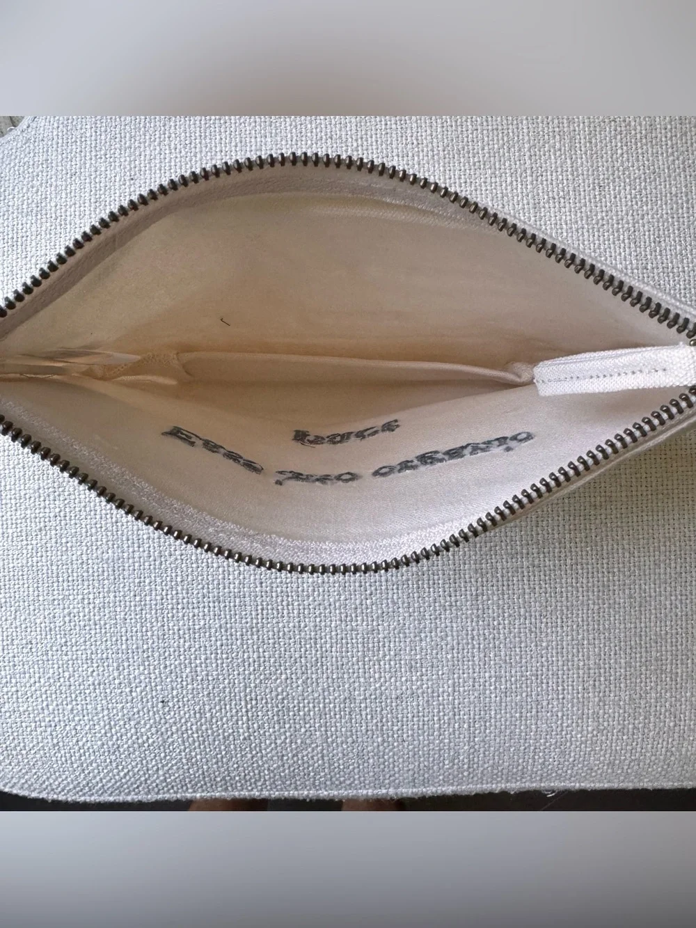 Pact Organic Cotton Canvas Travel Zip Pouch Cream NWOT